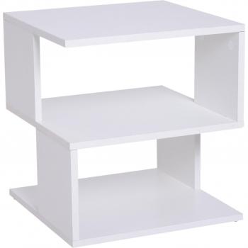 HomCom Mesita de Centro 2 Niveles Blanco