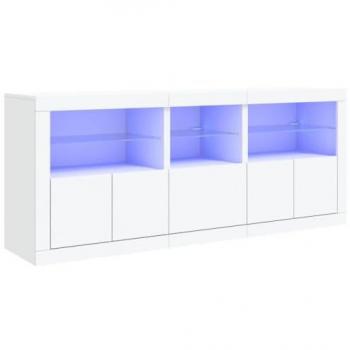 Aparador con luces LED blanco 162x37x67 cm Vidaxl Blanco