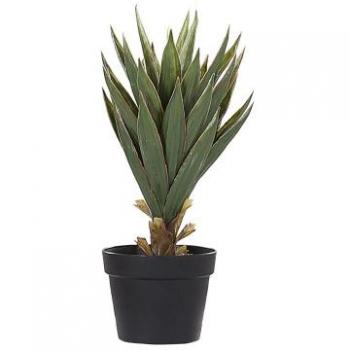 Planta Artificial Aloe Vera 52 cm en Maceta Verde y Negra, Decoración Interior Sintética
