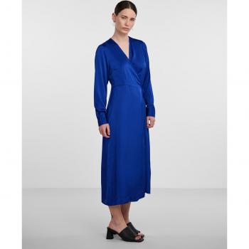 Yas - Vestido cruzado escote pido, vestido de mujer, diseño cruzado, escote en pico, tejido ligero y fluido, ideal para ocasiones casuales y formales