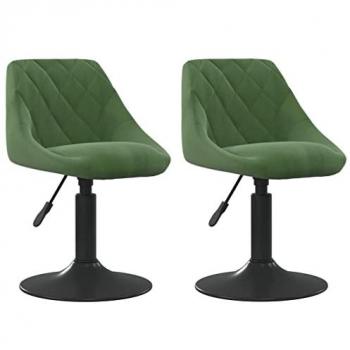 Sillas de Comedor Giratorias de Terciopelo Verde Oscuro - 2 Unidades