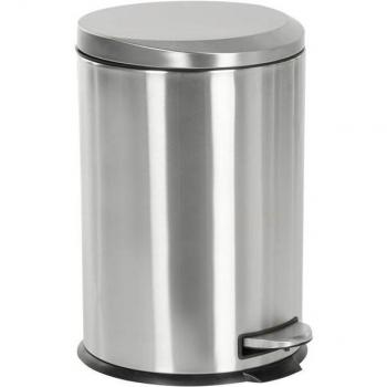 Papelera Inoxidable con Pedal 20L Mate Plateado 29x29x44 cm