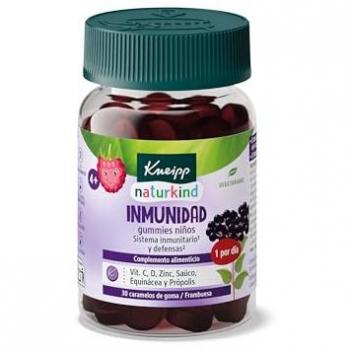 Gominolas Kneipp Naturkind Inmunidad para Niños, 30 unidades, Vitaminas D y C, Zinc, Saúco, Equinácea y Própolis, Sabor Frambuesa