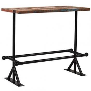 vidaXL Mesa Bar 150x60x107 Madera Reciclada Multicolor Mesilla Mueble Auxiliar