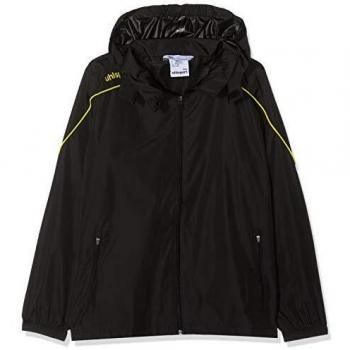 uhlsport Stream 22 All Weather Jacket Chaqueta con Capucha, Unisex niños, Black / Lime Yellow, 128