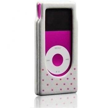 Case-Mate Luxe funda de cuero para iPod nano 2G, blanca/rosa