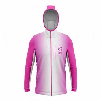 Sudadera Deportiva con Cremallera y Capucha Otso Rosa y Blanco 2XS