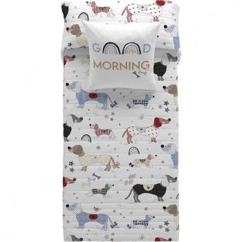 Colcha Bouti Reversible 100% Algodón Doggy Patch Cool Kids