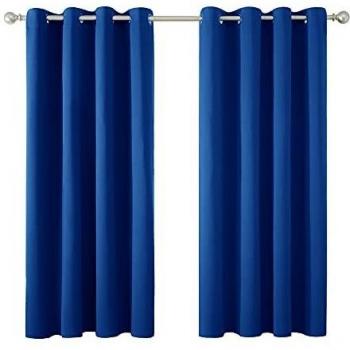 Amazon Brand - Umi Cortinas Salon Opacas Dormitorio Moderno con Ollaos 2 Piezas 132x138cm Azul Oscuro