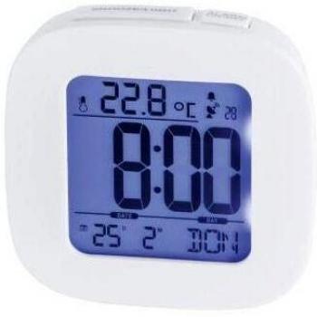 Despertador Digital Hama RC 45, LCD Blanco, Alarma de Velocidad, Función 12/24h, Funciona con 2 Pilas