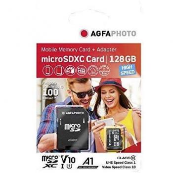AgfaPhoto MicroSDXC UHS-I 128GB High Speed Class 10 U1 V10