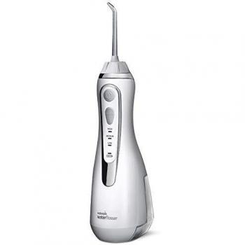Waterpik Irrigador Inalámbrico con 3 Posiciones de Control del Agua a Presión con Batería Recargable, Eliminación de Placa Dental óptimo para Viajar y para Baños Pequeños, Blanco