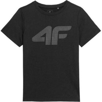 4F-Camiseta de Manga Corta Infantil 4F Melange Negro 12-13 Años