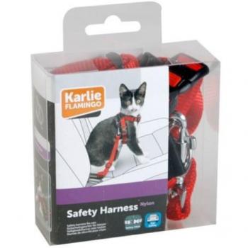 Arnés de Seguridad para Gato con Correa Roja 15mm