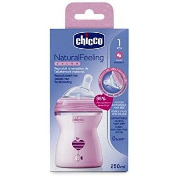 Chicco Biberón Nat-Feel 250ml 2M+ Niña