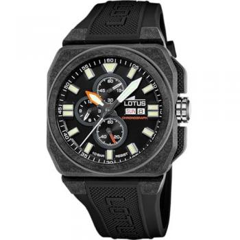 Reloj de Hombre Lotus Chrono 18976/4 con Correa de Caucho Negro y Caja de Fibra de Carbono