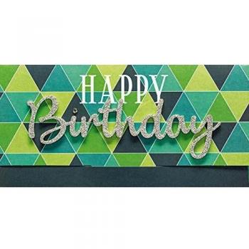 Tarjeta de cumpleaños con textoLettering Surprise, 11 x 22 cm