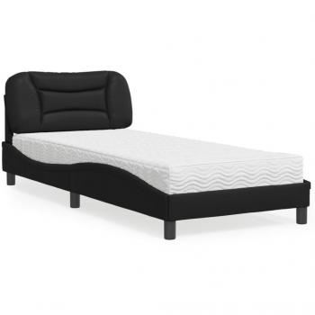 Cama con colchón negro 90x200 cm en cuero sintético Vidaxl