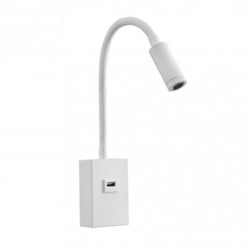 Aplique de Pared LED Capote Blanco 3W 4000K Articulable y Orientable
