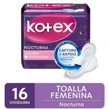 Toallas nocturnas Kotex femeninas 16 unidades