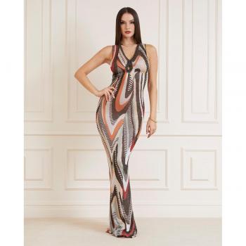 Vestido Largo Con Estampado Geométrico Marciano by Guess - Vestido de punto de mujer, con estampado geométrico, diseño largo, ajuste cómodo y moderno