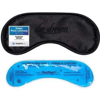 Daydream B-1002-K - Antifaz con relleno de gel refrescante, color negro