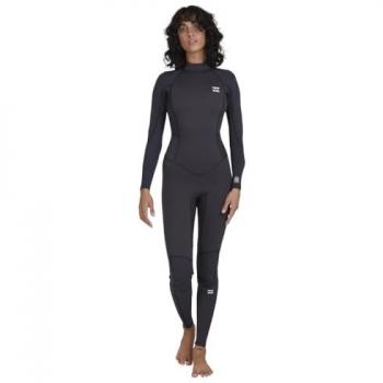 Billabong Traje de Surf de Mujer 3/2mm Launch con Manga Larga y Cremallera Trasera en color Negro