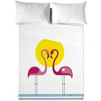 David Delfin Pink Flamingos - Juego de sábanas, 270 x 210 cm