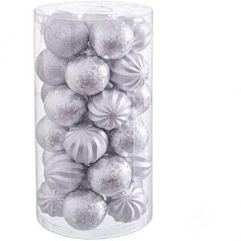 Bolas de Navidad Plateadas de Plástico 6 cm (30 unidades)
