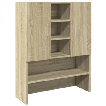 Armario de Lavadora Roble Sonoma 70,5x24x90 cm, Armario para lavandería, Armario para cesto de Ropa, Estante para Lavadora, Armario para baño