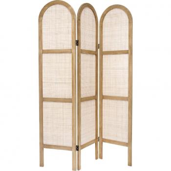 Biombo de Rejilla de Mimbre Beige 170cm Separador de Ambientes Atmosphera