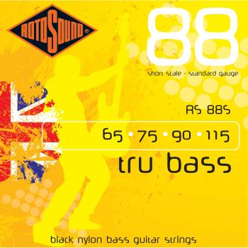 Rotosound Black Nylon Standard Gauge Flatwound Bass Strings Short Scale
