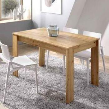 Mesa de comedor Sami Nordic en roble macizo de 139 x 77 x 81 cm