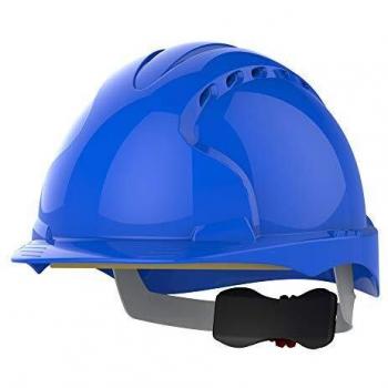 Casco de seguridad EVO3 Revolution 6 JSP, ventilado, color azul, con rueda trinquete y material de polietileno