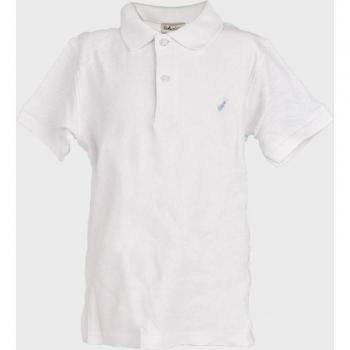 Polo de niño de manga corta con bordado en pecho