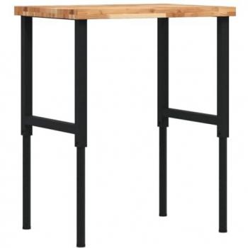 Banco de Trabajo Rectangular de Madera Maciza de Acacia 80x60x(73-99,5) cm