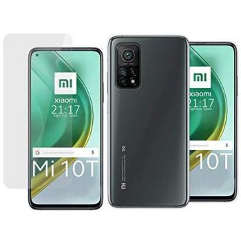 Pack 2 En 1 Funda de Gel Transparente + Protector de Cristal Templado para Xiaomi Mi 10T / MI 10T Pro