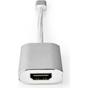 Adaptador USB-C a HDMI 3.2 Gen 1 | Conector Masculino | 0.20 m | Plata, Trenzado y Chapado en Oro