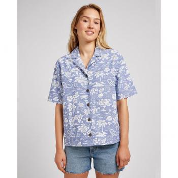 Camisa de mujer Lee de manga corta con estampado en color azul