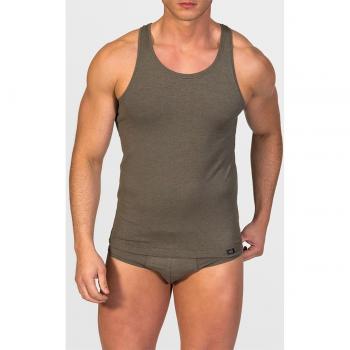 Camiseta interior de hombre de hilo de soja de tirantes y cuello redondo