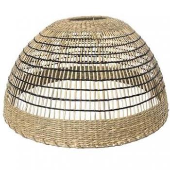 Abat Jour CESARE de hierba marina trenzada natural estilo bohemio para montaje E27, diámetro 38cm, color beige