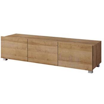 Mesa de TV Providence B103, Roble Dorado, 150x37x43cm, con 3 puertas y diseño moderno
