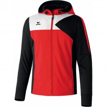 erima Jacke Premium One Trainingsjacke mit Kapuze - Chaleco de fútbol para niño, Color Rojo/Negro/Blanco, Talla 8 años