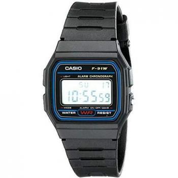 Casio F-91W Classic Digital Chronograph Adult Watch with Black Resin Strap