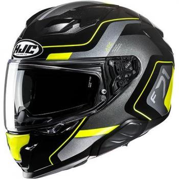 HJC Casco Integral F71 N Gris Arcan - Negro Gris Amarillo (XS 54 55)