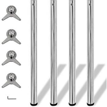 vidaXL 4 Height Adjustable Table Legs Chrome 870 mm