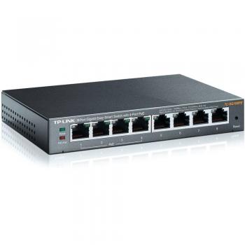 Managed L2 Gigabit Ethernet Switch with 8 Ports and 4 PoE Ports (TP-Link TL-SG108PE)