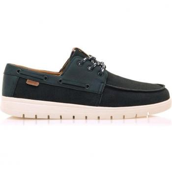 Mustang Náuticos Denver para Hombre de Piel Color Marino con Cierre de Cordones y Suela Blanca