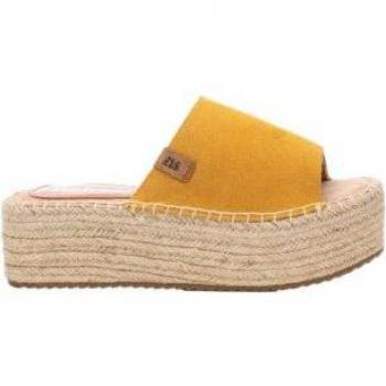 Sandalia de plataforma de mujer Refresh 171925 Camel con detalle trenzado
