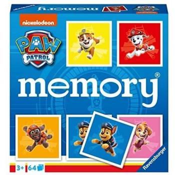 Ravensburger - Memory Paw Patrol, Juego Memory para Niños y Familias, Edad Recomendada 4+, 64 Cartas de Juego, 20887 6